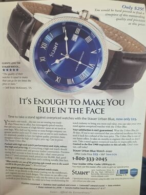 Stauer Urban Blue Wall Art - Blue Watch Face Print